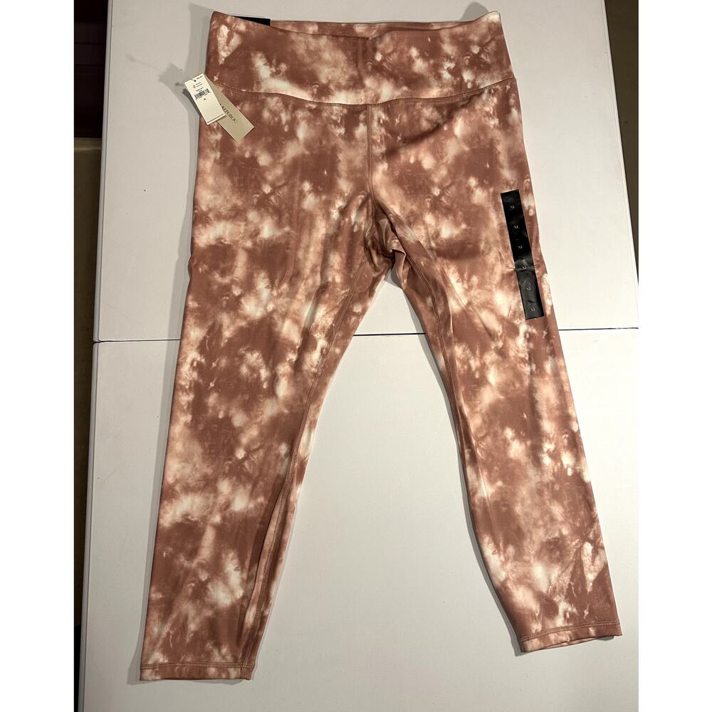 banana republic high rise 7/8 length leggings XL medium pink tie dye gym fitness